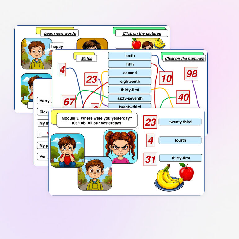 Рабочий лист для Spotlight 4 «Module 5 Where were you yesterday. Unit ...