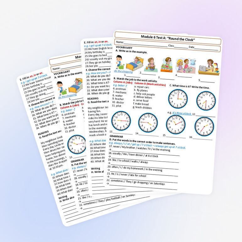 Spotlight 5 Progress Test Module 6 «Round the Clock» Проверочная работа ...