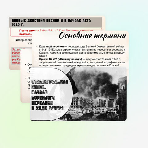 Презентация по Истории России. Сталинградская битва. Начало коренного перелома в ходе войны. 10 класс. Мединский.