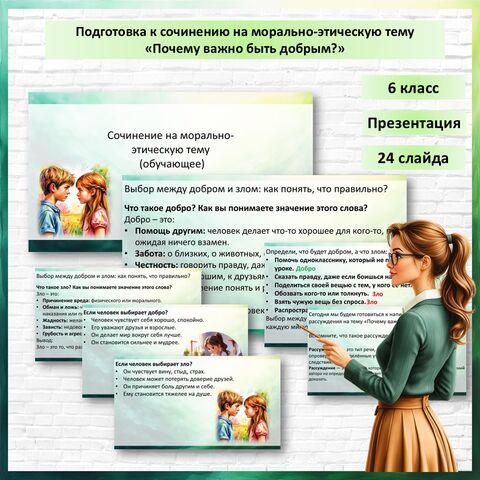 «Сочинение на морально-этическую тему». Презентация. Русский язык, 6 класс