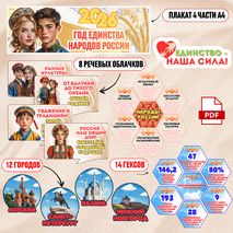 Оформление «2026 год – Год единства народов России»