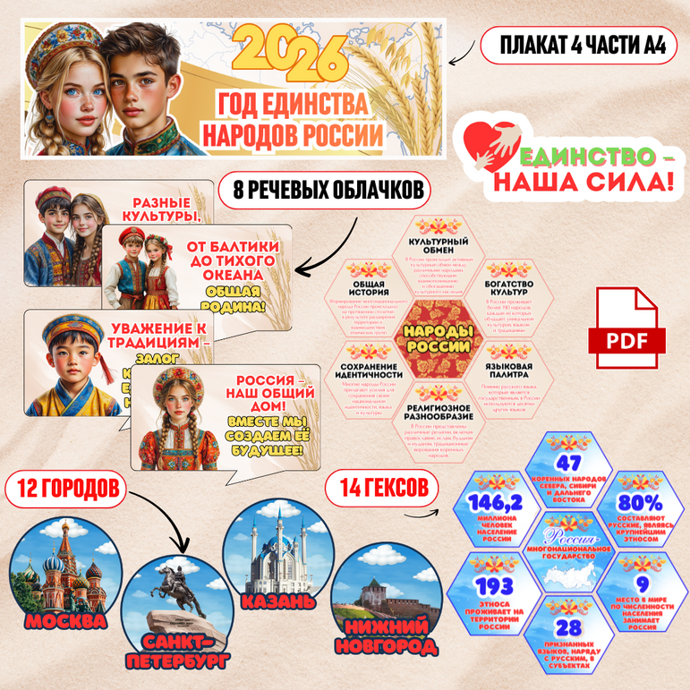 Оформление «2026 год – Год единства народов России»
