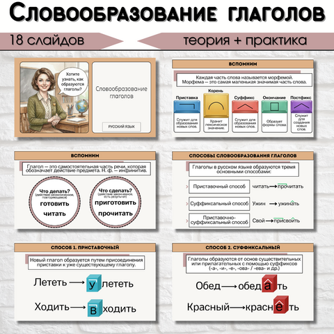 Презентация «Словообразование глаголов» (6 класс)
