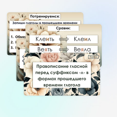 Презентация «Правописание гласной перед суффиксом -л- в формах прошедшего времени глагола» (5 класс)