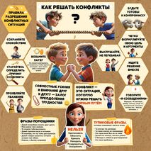 Оформление «Как решать конфликты» для уголка психолога