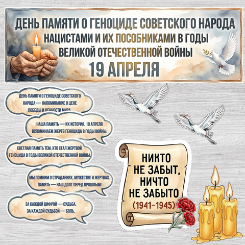 Оформление «День памяти о геноциде советского народа нацистами и их пособниками в годы Великой Отечественной войны» (19 апреля)