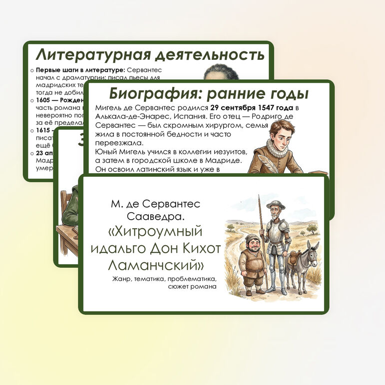 Презентация «М. де Сервантес Сааведра. Роман 