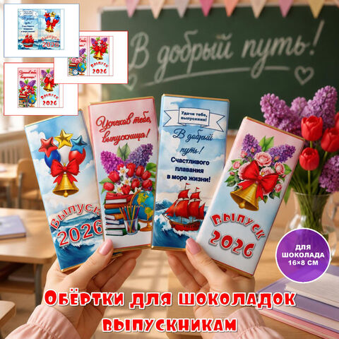 Обертки на шоколад выпускникам
