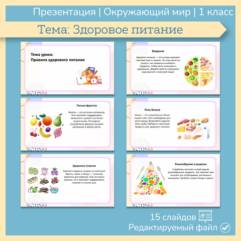 Презентация «Правильное питание» 1 класс
