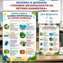 Вклейка в дневник 