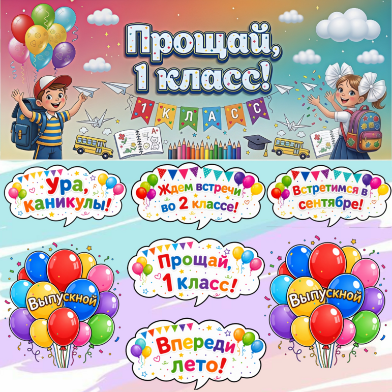 Оформление «До свидания, 1 класс»