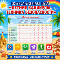 Интерактивная игра «Летние каникулы. Техника безопасности»