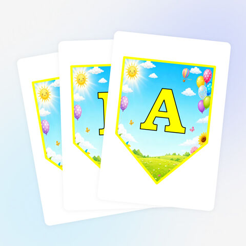 Летний алфавит. Флажки для оформления лагеря, отряда и игр.