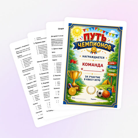 Спортивная квест-игра для летнего лагеря «Путь чемпионов»