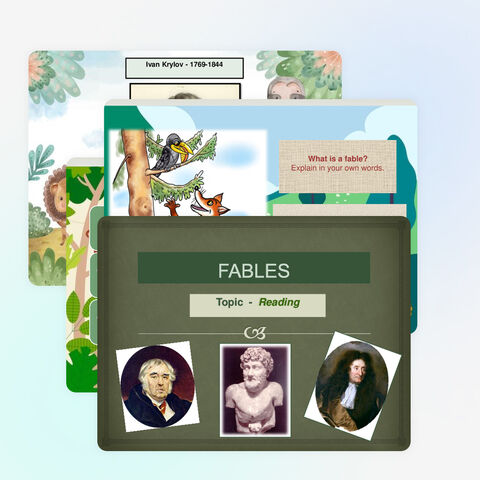 Презентация Topic Reading - Fables для английского языка.