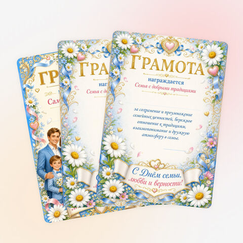 Грамоты ко Дню семьи, любви и верности