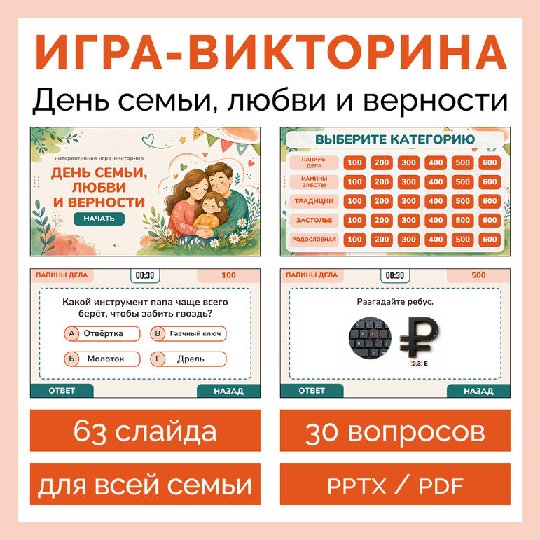 Интерактивная игра-квиз «День семьи, любви и верности»
