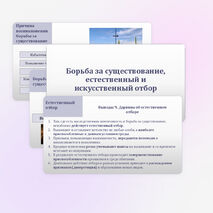 Презентация «Борьба за существование, естественный и искусственный отбор» 11 класс (углубленный уровень)
