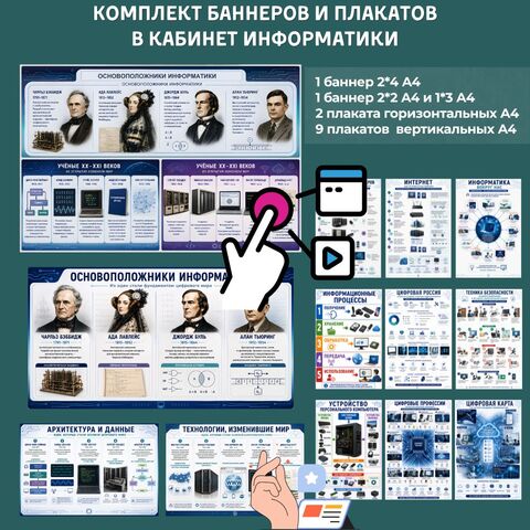 Оформление кабинета информатики: портреты, плакаты, баннеры, техника безопасности и другие | Скачать и распечатать