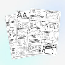 «Азбука» (прописи печатных букв русского алфавита + увлекательные задания) Комплект из 33 рабочих листов на буквы от А до Я