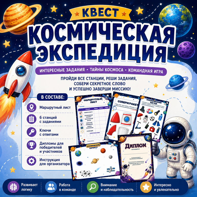 Квест Космоновтика. Игра по станциям