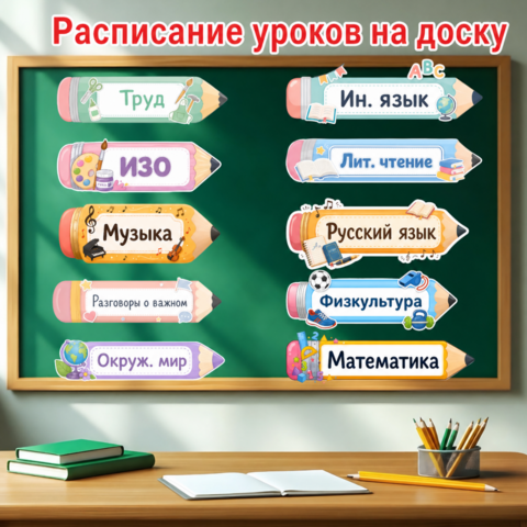 Расписание на доску «Карандаши». Оформление кабинета