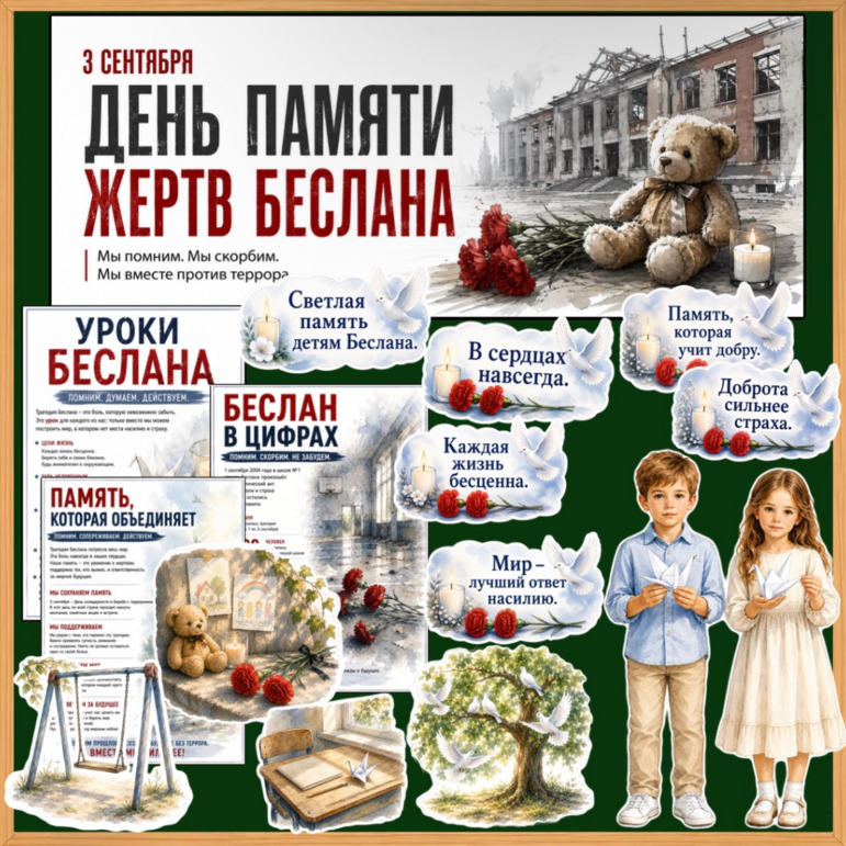 Оформление «3 сентября – День памяти жертв Беслана»