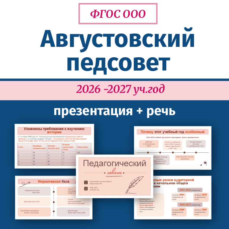 Августовский педсовет 2026–2027 учебного года - презентация + речь