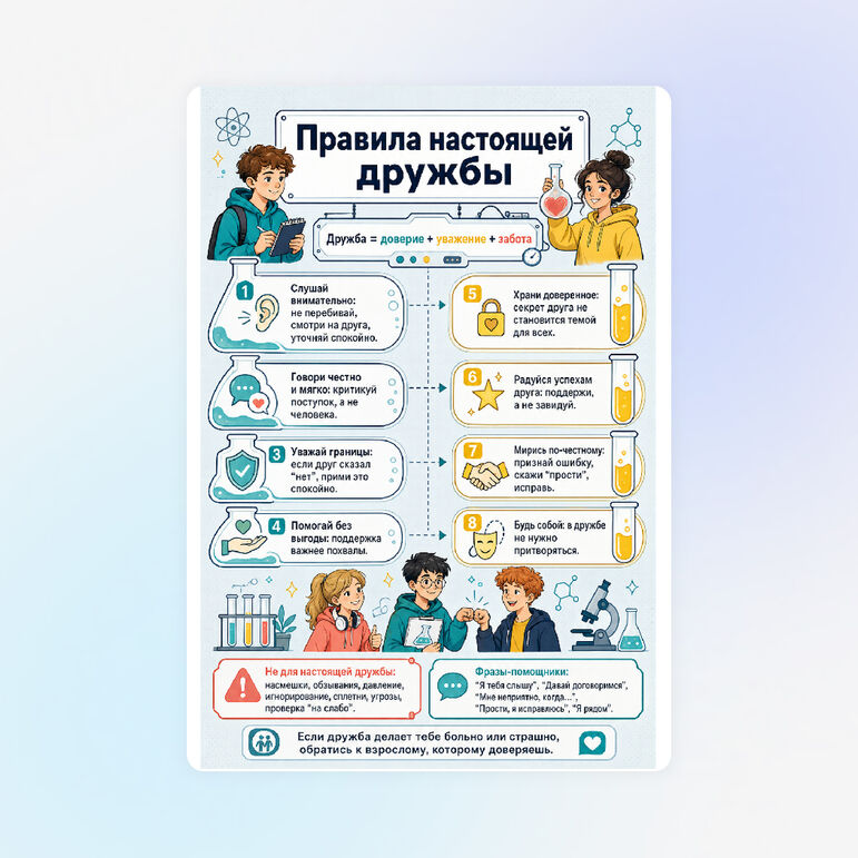 Памятка «Правила настоящей дружбы»