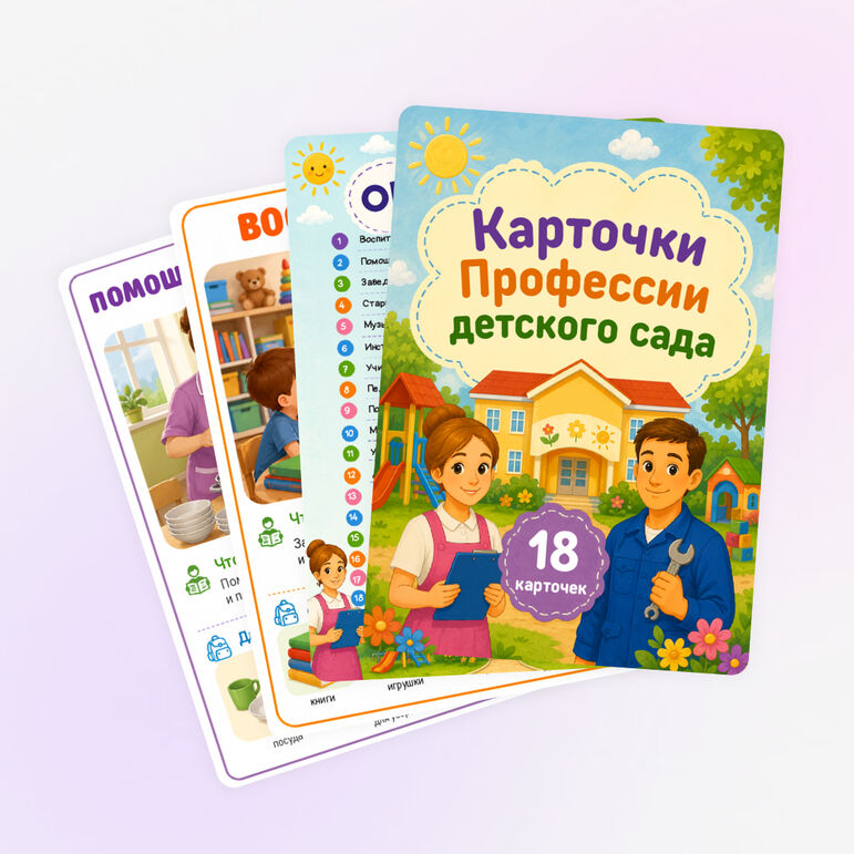 Карточки «Профессии детского сада»