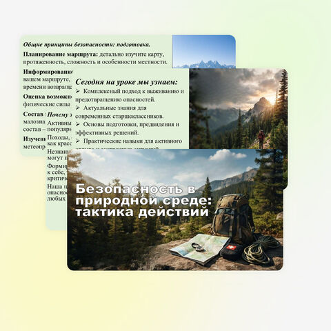 Презентация «Безопасность в природной среде: тактика действий». ОБЗР, 11 класс