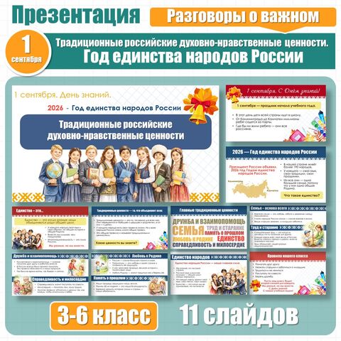Презентация Разговоры о важном 1 сентября 2026 «Год единства народов России.