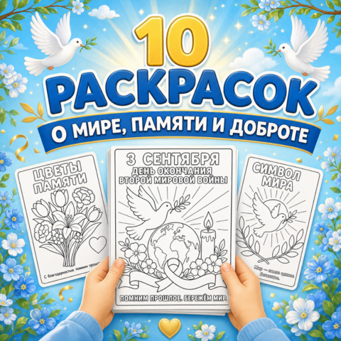 3 сентября. День окончания Второй мировой войны. Раскраски