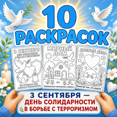3 сентября — День солидарности в борьбе с терроризмом. Раскраски