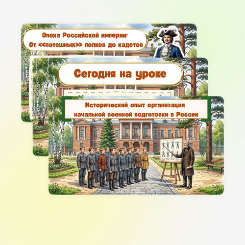 Презентация по ОБЗР «Исторический опыт организации начальной военной подготовки в России» 8 класс