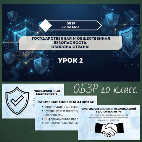 Презентация по ОБЗР «Государственная и общественная безопасность. Оборона страны». 10 класс