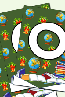 Растяжка - флажки Последний звонок! Прощай, школа! Белые буквы на темном фоне