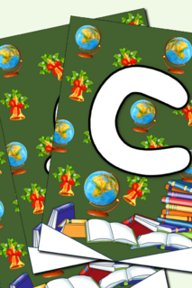 Растяжка - флажки Последний звонок! Прощай, школа! Белые буквы на темном фоне