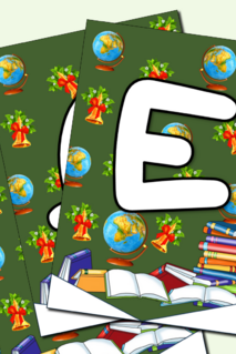 Растяжка - флажки Последний звонок! Прощай, школа! Белые буквы на темном фоне