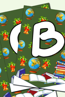 Растяжка - флажки Последний звонок! Прощай, школа! Белые буквы на темном фоне