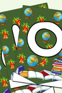 Растяжка - флажки Последний звонок! Прощай, школа! Белые буквы на темном фоне