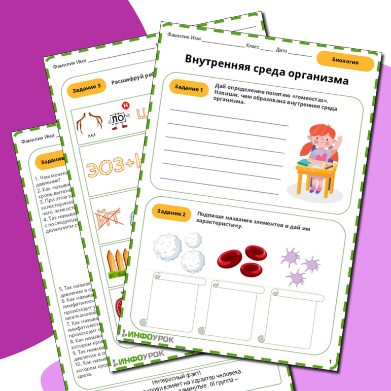 Презентация "Внутренняя среда организма. Подготовка к ОГЭ"