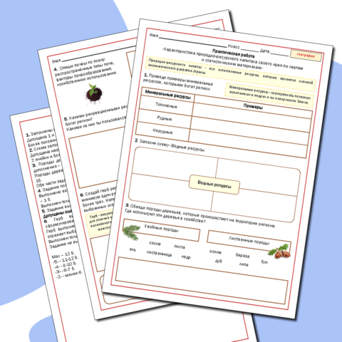 Практическая работа «Характеристика природно-ресурсного капитала своего края по картам и статистическим материалам»