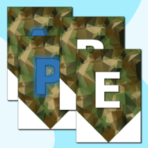 Праздничная растяжка-гирлянда, поздравление с 23 февраля «с 23 февраля!» (зеленый камуфляж)