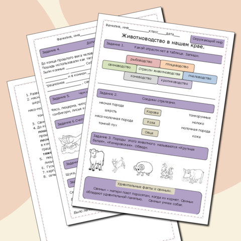 Животноводство в нашем крае. Окружающий мир. 4 класс.