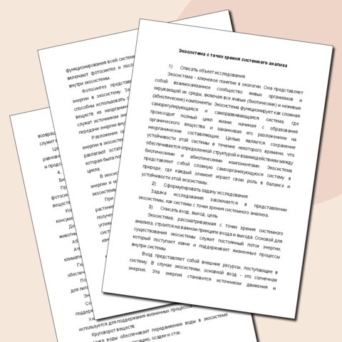 Экосистема с точки зрения системного анализа.