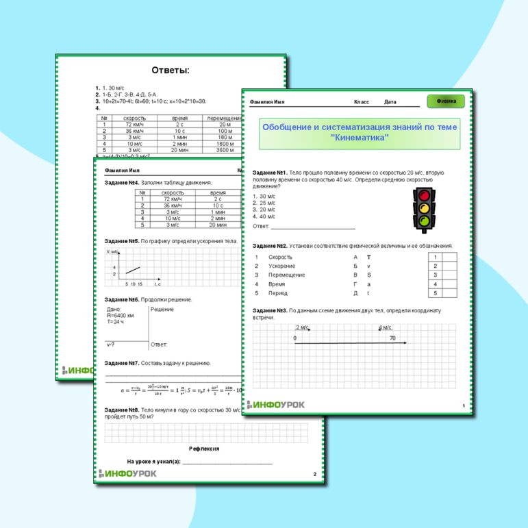 Рабочий лист « Обобщение и систематизация знаний по теме 