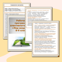 Рабочая программа элективного курса 