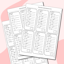 Тренажер, карточки пятиминутки, карточки вклейки в тетрадь 