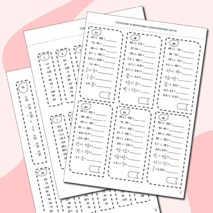 Тренажер, карточки пятиминутки, карточки вклейки в тетрадь 